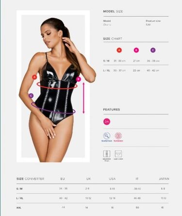 Боди спандекс Obsessive Stromea crotchless teddy S/M