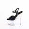 Босоножки Pleaser Adore-709HT, каблук 7 дюймов, тонированный ремешок на щиколотке шириной 2 3/4 дюйма, чёрные с голограммой/прозрачные