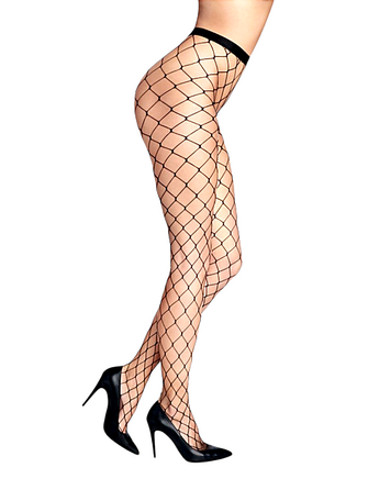 Колготки в крупную сеточку Sunspice черные, One size