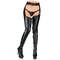 Чоботи Pleaser Delight-5000 *6 дюймів на підборах, 1 3/3 дюйма з еластичної тканини PF, чорні, веганська шкіра/чорний колір