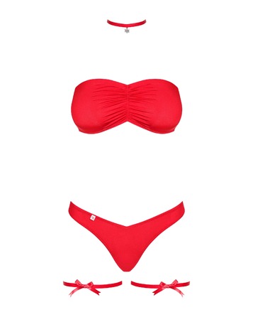 Новорічний костюм Obsessive Kissmas set червоний, S/M