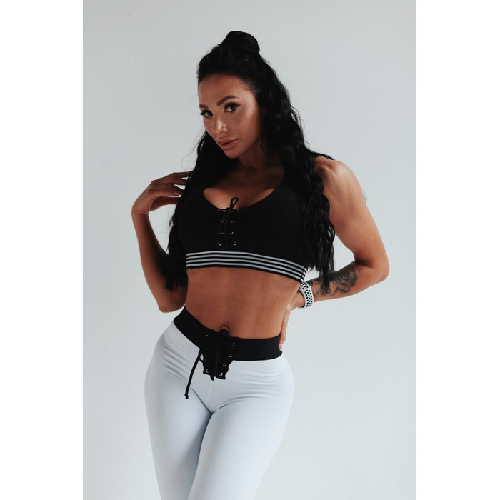 Топ BLACK TOP WITH ELASTIC AND EYELETS