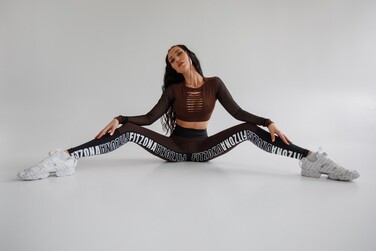 ЛЕГІНСИ BROWN LEGGING WITH BLACK BELT AND LEGS PRINT