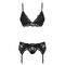 Комплект з поясом для панчох Obsessive 810-SEG-1 3 шт set black L/XL