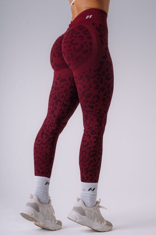 Легінси Nebbia Push-Up Compression Leopard Leggings PRIMAL Bordo 849