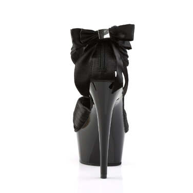 Босоножки Delight-668, каблук 6 дюймов, ремни крест-накрест 1 3/4 дюйма, закрытый задник, черный атлас/черный