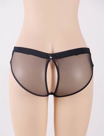 Трусики з відкритим доступом Star Night чорні XS-S