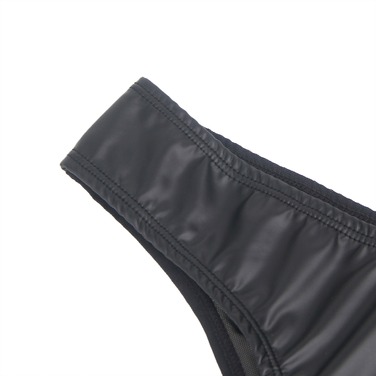 Труси на блискавці Star Night з екошкіри, чорні, M