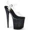 Босоніжки Pleaser Flamingo-808SS на підборах 8 дюймів, босоніжки з ремінцем на щиколотці 4 дюйми, прозорі/чорні