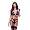 Боді Baci Lingerie, S/M, мереживне, з тримачами для панчіх, чорне