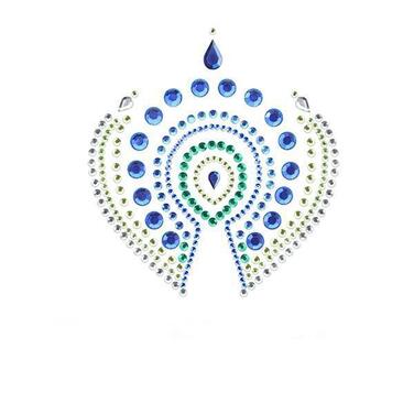 Прикраси для грудей та бікіні зі стразами Bijoux Indiscrets Flamboyant смарагдово-блакитний