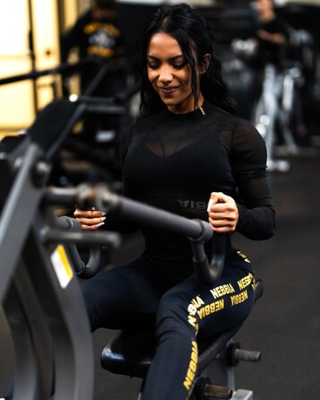 Лонгслів Nebbia Women's Mesh Long Sleeve Top INTENSE Sheer Gold 847