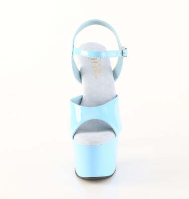 Босоніжки Adore-709 на підборах 7 дюймів, босоніжки з ремінцем на щиколотці 2 3/4 дюйма, світло-блакитні