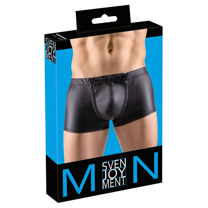 Боксери труси зі стразами по блискавці Sven Joy Ment Men's Pants, чорний, L