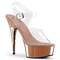 Босоніжки Pleaser Delight-608 *6 дюймів на підборах, 1 3/4 дюйма з ремінцем на щиколотці PF, прозорі/рожево-золоті