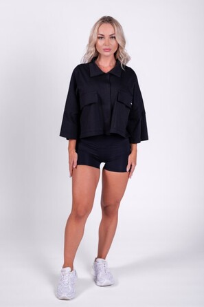 Сорочка Nebbia Boxy Cropped Shirt With Pockets Black 598 UNI