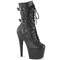 Чоботи Pleaser Adore-1043 на підборах 7 дюймів, черевики на шнурівці спереду 2 3/4 дюйма з PF, блискавка збоку, чорні, веганська шкіра
