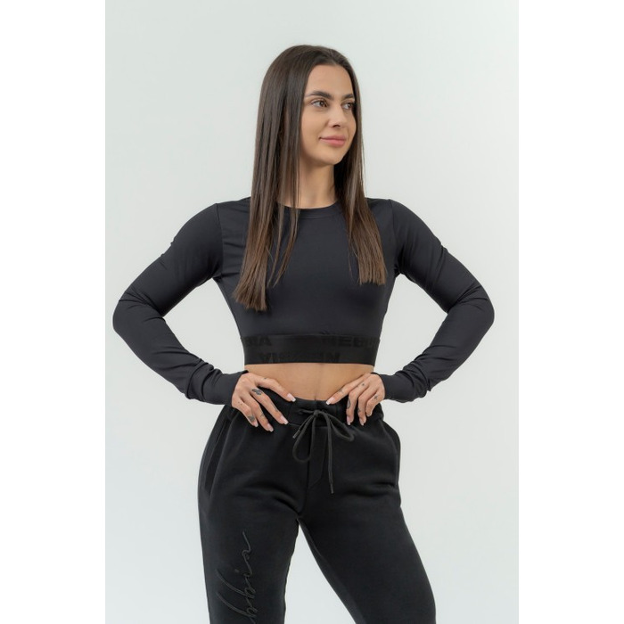 Топ Nebbia Women's Long Sleeve Crop Top INTENSE Perform Black 839