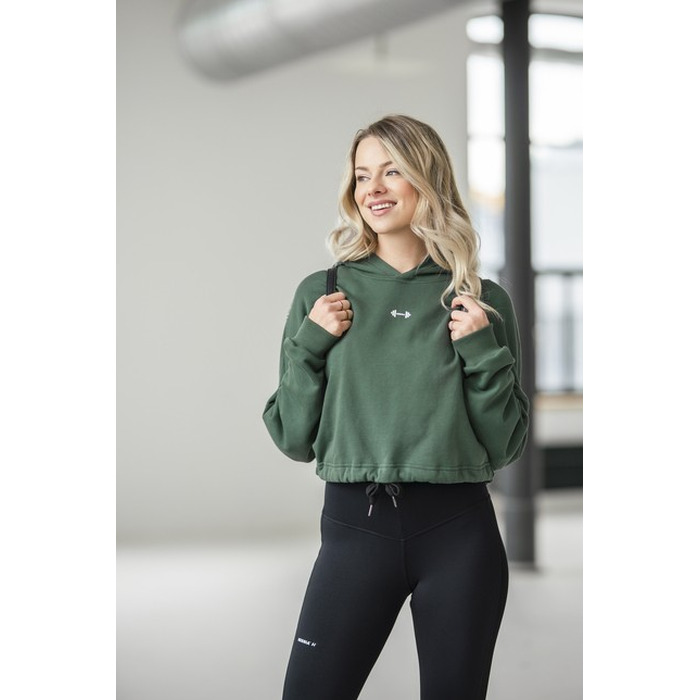ХУДІ LOOSE FIT CROP HOODIE ICONIC DARK GREEN 421