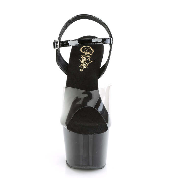 Босоніжки Adore-708T-1 на підборах 7 дюймів, 2 3/4 дюйма з ремінцем на щиколотці PF Ombre, сірі/прозорі