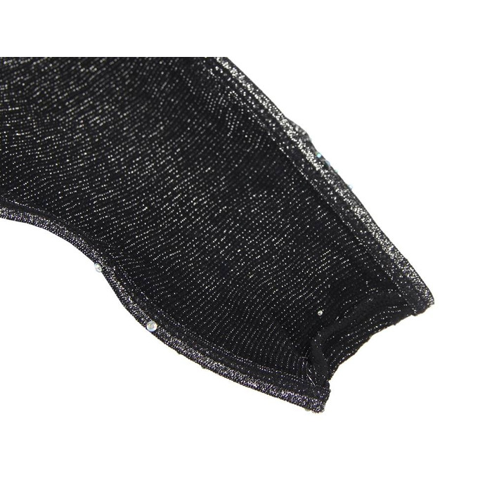 Боди со стразами Star Night с открытой спиной, черное, XS-M