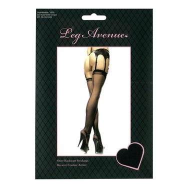 Панчохи з мереживною коронкою One Size Nuna Sheer Thigh High Stockings від Leg Avenue, чорні