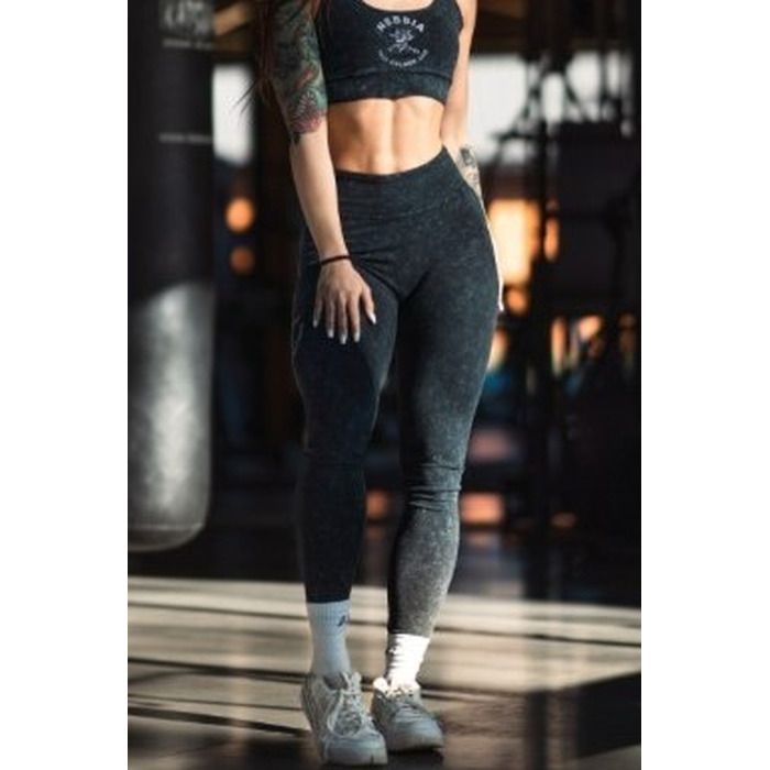 Легінси Nebbia Washed High Waisted Leggings GYM WARRIOR Black 776