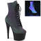 Чоботи Pleaser Adore-1020REFL *7-дюймовий каблук, 2 3/4-дюймові черевики на шнурівці з PF, блискавка збоку, зелені/чорні