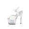 Босоножки Pleaser Adore-709HT, каблук 7 дюймов, босоножкии с тонированным ремешком на щиколотке шириной 2 3/4 дюйма, белые