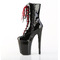 Чоботи Pleaser Xtreme-1020-1 **Чоботи до щиколотки Boots Xtreme-1020 на підборах 8 дюймів, 4 дюйми, двоколірні, зі шнурівкою, блискавка збоку, чорно-червоні шнурки**
