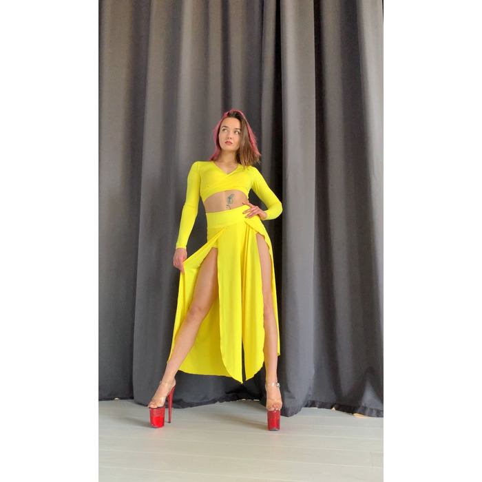 FLY CULOTTES — Повітряні Кюлоти Для Pole Dance, Contemporary Та Сценічних Виступів - жовтий