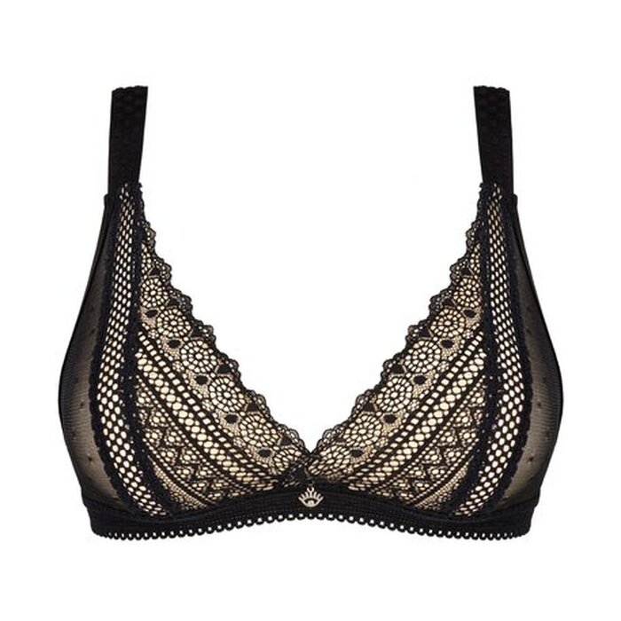 Бюстгальтер з мереживним оздобленням Obsessive Estiqua, чорний, XS/S