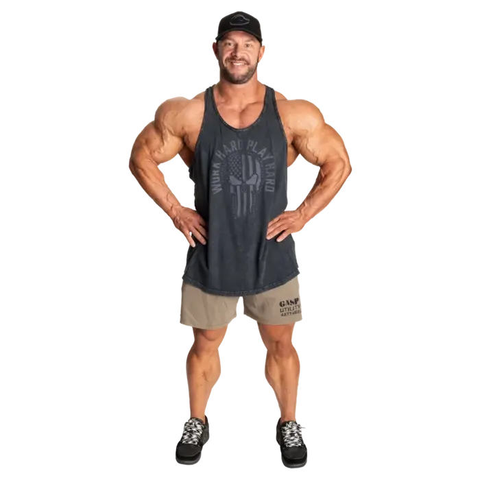 Майка GASP Skull T-Back 220991 Washed Black