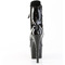 Чоботи Pleaser Adore-1020BLG на підборах 7 дюймів, черевики на шнурівці спереду 2 3/4 дюйма з PF, блискавка збоку, чорний лак/сині блискітки