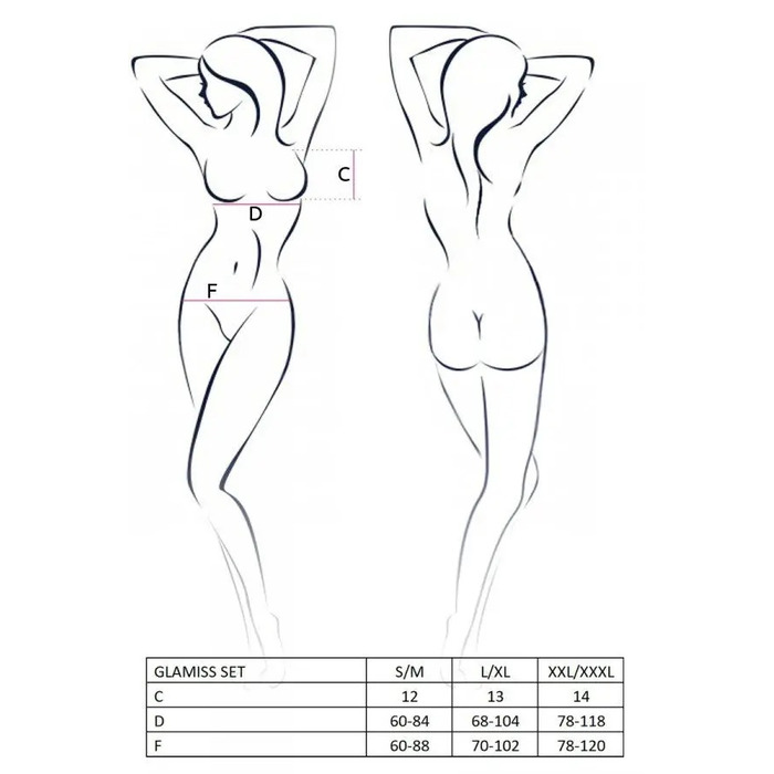 Комплект белья GLAMISS SET red/black S/M - Passion