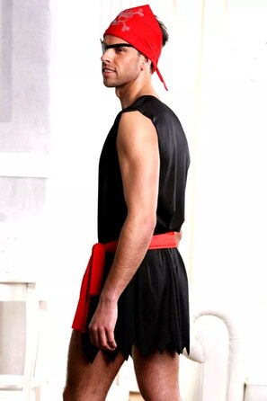 Чоловічий ігровий костюм Sunspice Пірат, чорний-червоний, O/S