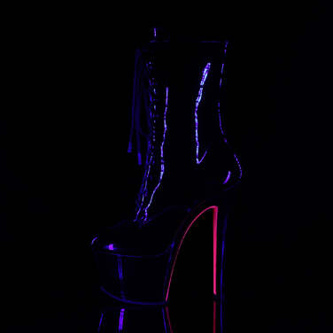 Чоботи Sky-1020TT на підборах 7 дюймів, двоколірні черевики до щиколотки зі шнурівкою 2 3/4 дюйма, застібка-блискавка збоку, чорні/рожеві