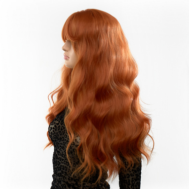 Перука довга хвиляста з чубчиком Fetish Hair руда, 60 см