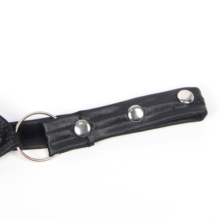 Платье из искусственной кожи и ремешками на руки и шею Star Night с трусиками, черный, XL