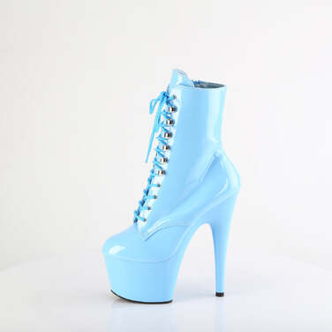 Ботильоны Adore-1020, каблук 7 дюймов, высота ботинок 6 см, шнуровка спереди, молния сбоку, нежно-голубой цвет