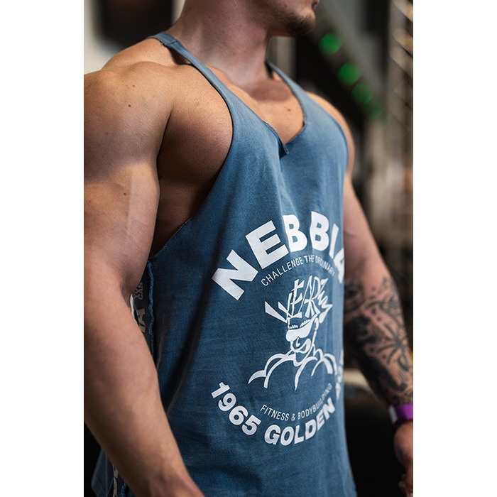 Майка Nebbia Washed Muscle Back Stringer GOLDEN AGE Blue 791