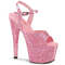 Босоніжки Pleaser Adore-709GP на підборах 7 дюймів, босоніжки з ремінцем на щиколотці 2 3/4 дюйма, рожеві