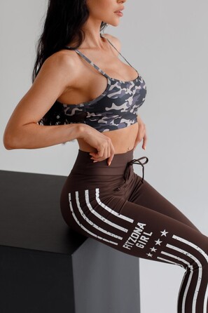 ТОП MILITARY BROWN TOP WITH TULE CUTOUT 14323