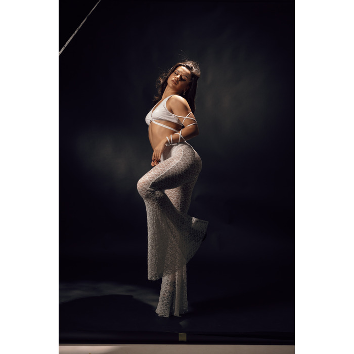 SILHOUETTE PANTS White Lace mesh_ біла сітка з мереживом