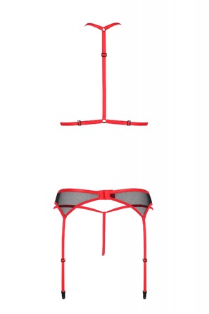 Комплект белья с поясом для чулок SATARA SET red S/M - Passion