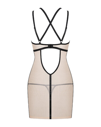 Сорочка напівпрозора Nudelia Chemise Obsessive бежева, розмір, L/XL