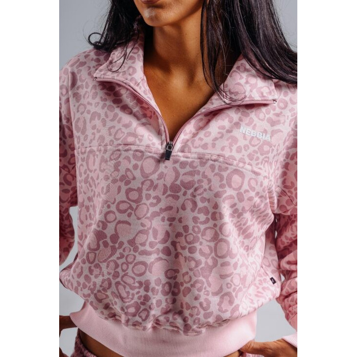 Кофта Nebbia Half-Zip Leopard Sweatshirt PRIMAL Pink Leopard 866