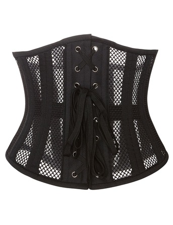 Корсет из сетки Star Night Steel Bones Grid Corsets с крючками и шнуровкой, черный, XL (без коробки)