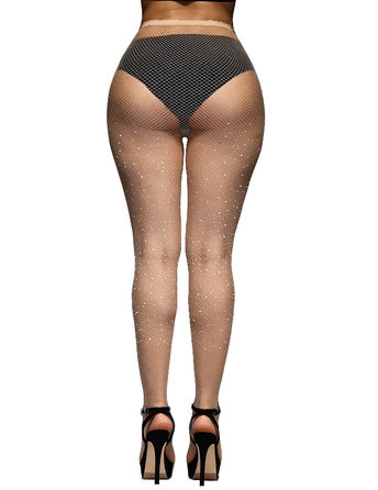 Колготки в сеточку со стразами Star Night телесного цвета XS-L