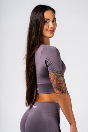 Топ Nebbia Shaping Crop Top FLOW SEAMLESS Dark Grey 499